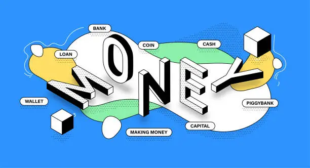 Vector illustration of Money Isometric Banner Design