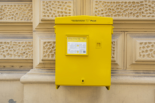 Schleswig, Germany - June 15, 2022: DHL Iveco Daily van at Packstation