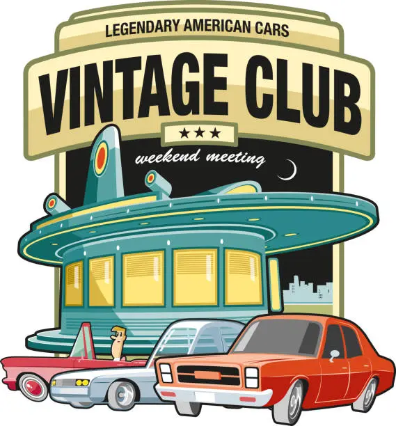 Vector illustration of Vintage club