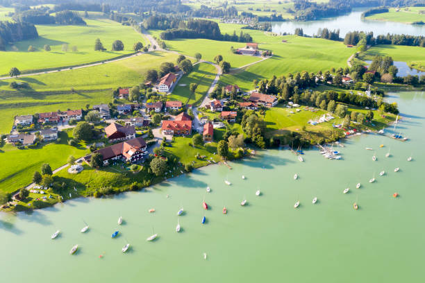 istock Summer resort by the lake, aerial view 1267220897