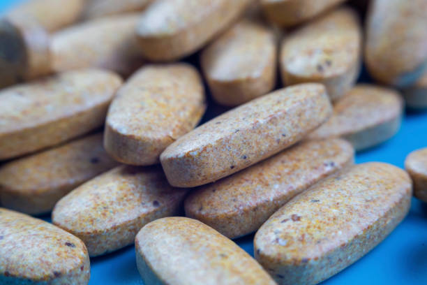 dietary supplement pills. herbal drug an alternative medicine close up