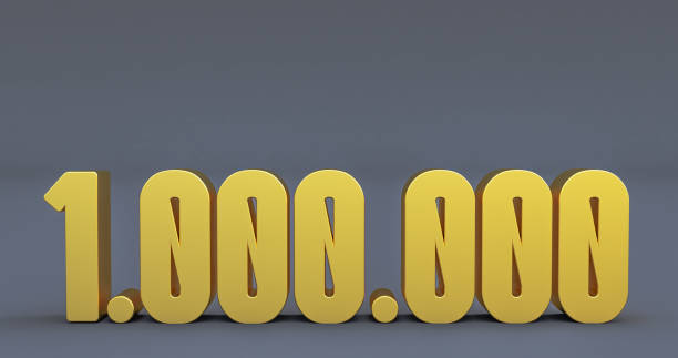 golden 1 million numbers on dark background. celebrate 1 million subscribers. 3D render
