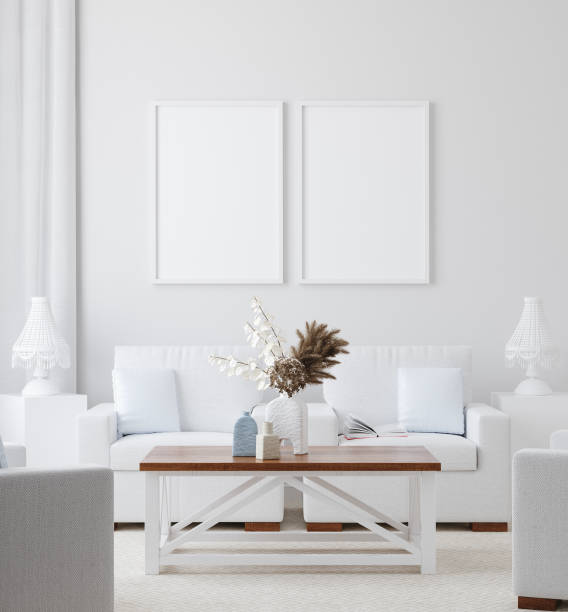 istock Mockup poster in white home interior background 1267233153