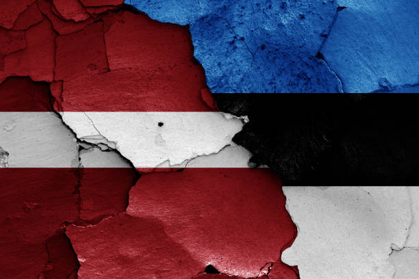 flags of Latvia and Estonia