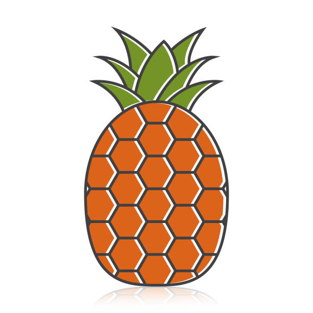 ananas-frucht flache vektor farbe symbol für apps und websites - pineapple plantation stock-grafiken, -clipart, -cartoons und -symbole