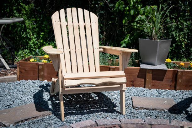 istock Bare wooden Adirondack chair 1267240702