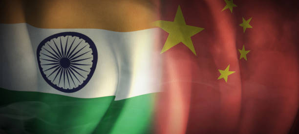 istock Flag 3D Rendering on Economic, Cooperation between India and China. 1267243231