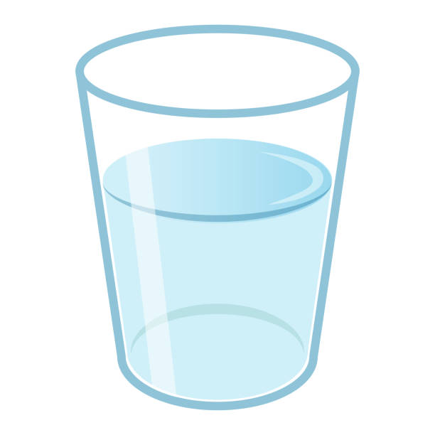 illustrazioni stock, clip art, cartoni animati e icone di tendenza di un bicchiere d'acqua. una semplice illustrazione di immagine - bicchiere illustrazioni