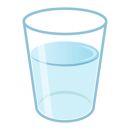 A glass of water. A simple image illustration