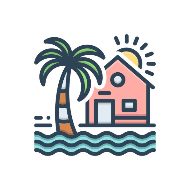 Casa De Playa Ilustraciones, gráficos vectoriales libres de derechos y clip art