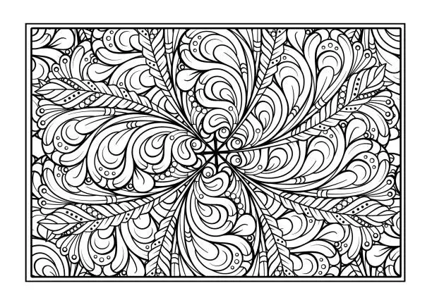 Vector illustration of Vector abstract pattern page for antistress coloring