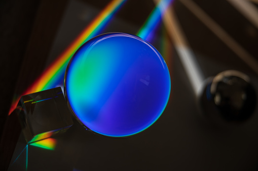 esfera de cristal azul vibrante photo