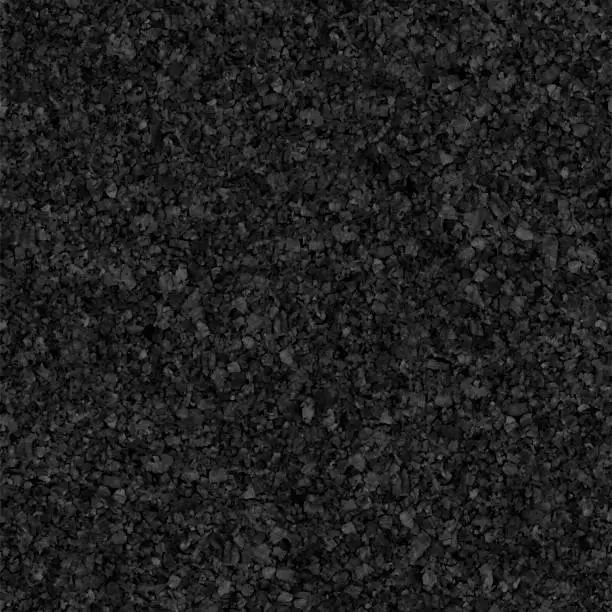 Vector illustration of ROUGH BLACK STONE - seamless pattern design in vector with original natural harsh and uneven texture - porous structure resembling asphalt surface in macro - modern and original paper background