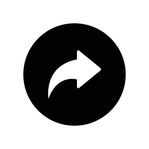 ilustrações de stock, clip art, desenhos animados e ícones de computer forward arrow button icon vector - turning right