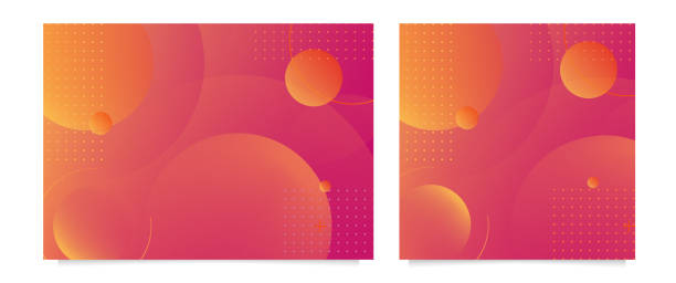 カラフルな背景に流体形状を持つ現実的な抽象ポスター - purple circle frame design点のイラスト素材／クリップアート素材／マンガ素材／アイコン素材