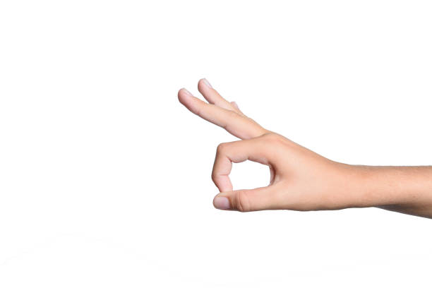 istock A teenager's hand isolated on a white background. 1267262763