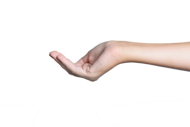 istock A teenager's hand isolated on a white background. 1267262772