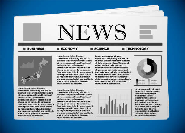 Japan business and economy on newspaper Japan business and economy on newspaper. newspaper titles stock illustrations