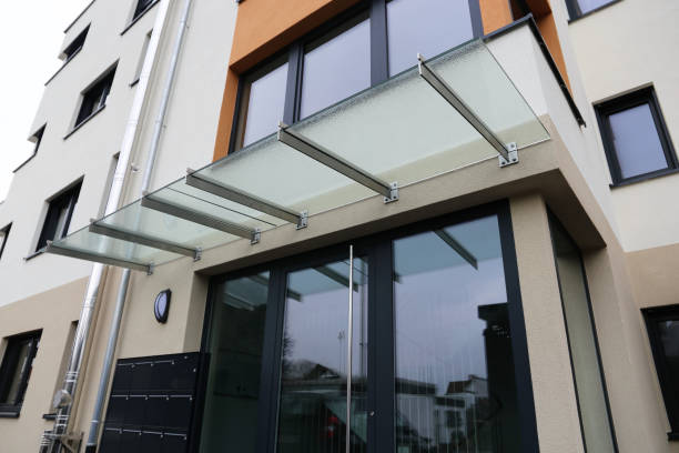 istock New front door canopy made of glass 1267263625