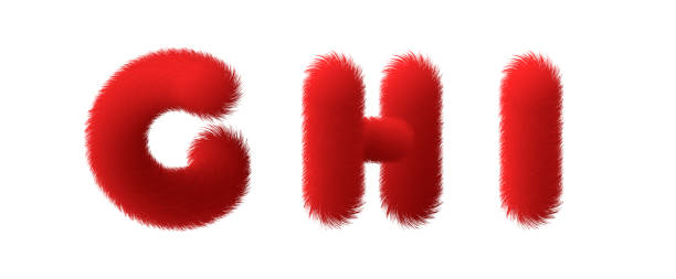 ilustrações de stock, clip art, desenhos animados e ícones de set of high quality 3d shaggy letter g h i on white background . isolated vector element - fur type