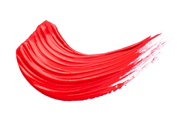 istock Red acrylic brushstroke on a white background. 1267267916