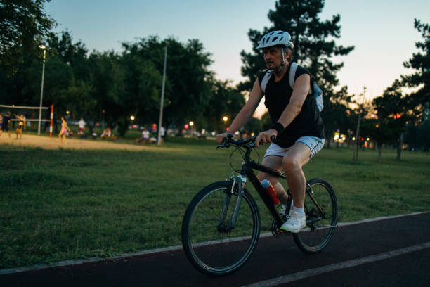 istock Senior cyclist is riding a bike 1267272049