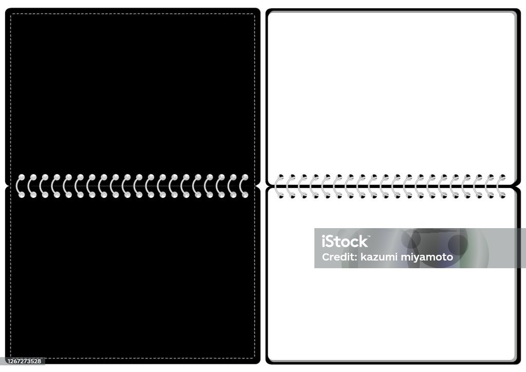 Notebook Rings Drawing Sketchbook Ring Notes Cover And Page Set Illustration Vector Stock ...