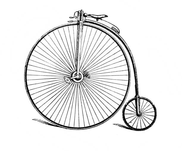 istock Vintage two-wheeled bicycle in the old book Encyclopedia by I.E. Andrievsky, vol. 5A, S. Petersburg, 1892 1267278065