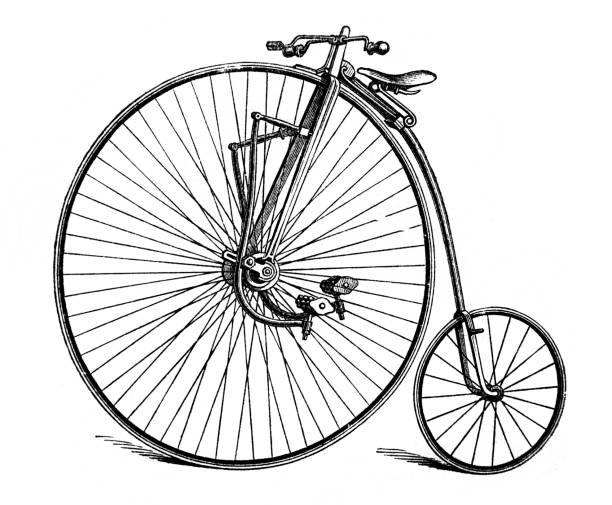 istock Vintage two-wheeled bicycle in the old book Encyclopedia by I.E. Andrievsky, vol. 5A, S. Petersburg, 1892 1267278068