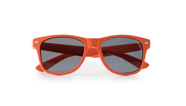 istock Orange sunglasses on white background 1267278800