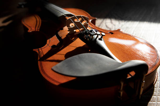 istock Close view of violin strings and bridge. 1267281731
