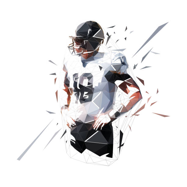 istock American football player standing with hands on hips, low polygonal isolated vector illustration. Geometric logo from triangles 1267281752