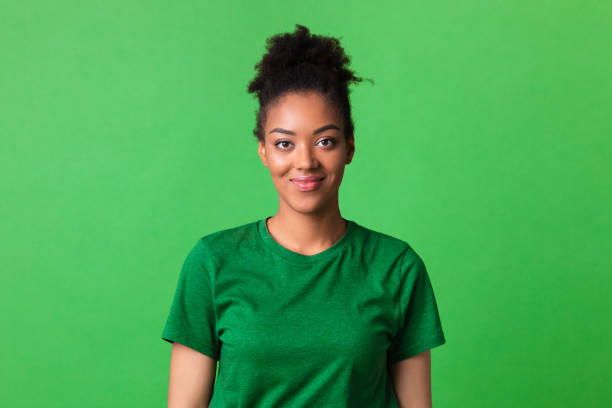 istock Close up portrait of afro lady looking at camera 1267286548