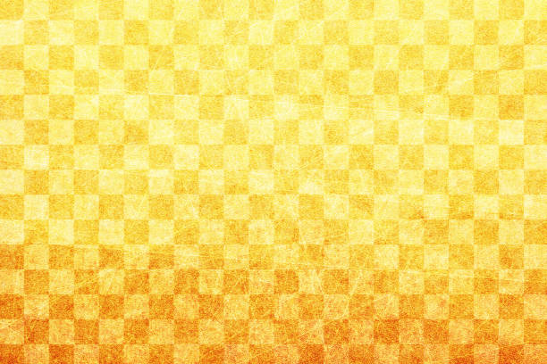 istock Japanese traditional gold checkered pattern abstract or geometric paper texture background 1267294237