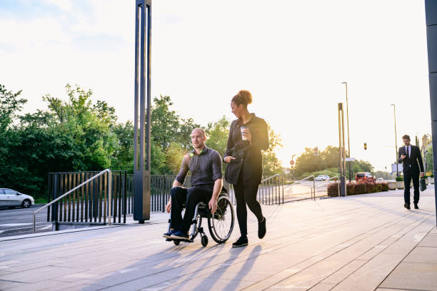 istock Business associates talking on way to work 1267297310