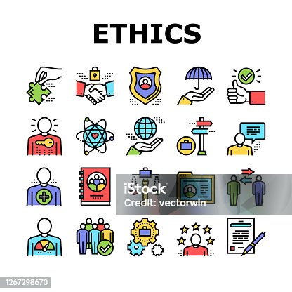 istock Business Ethics Moral Collection Icons Set Vector 1267298670