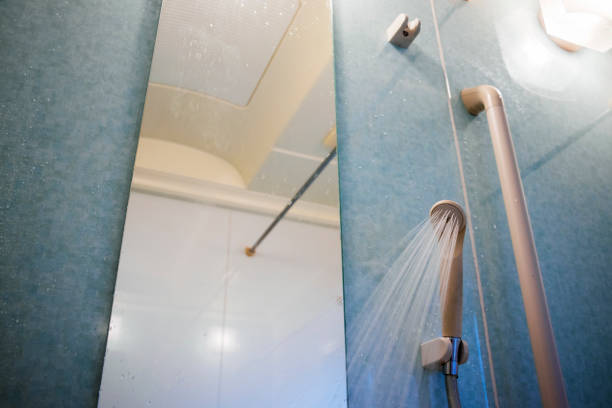 istock Mirror and shower in the bathroom 1267301205