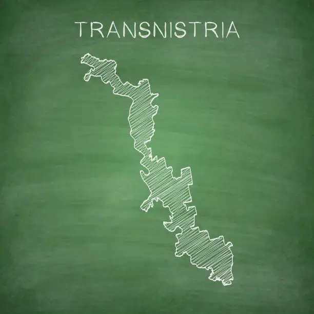 Vector illustration of Transnistria map drawn on chalkboard - Blackboard