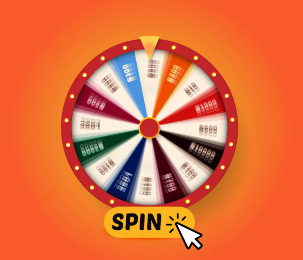 glücksrad, zufälliges glück, chance gewinnen app-grafik. - roulette roulette wheel casino wheel stock-grafiken, -clipart, -cartoons und -symbole