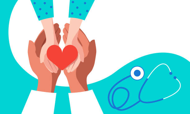 medizinisches betreuungskonzept für kinder - heart shape child human hand childhood stock-grafiken, -clipart, -cartoons und -symbole