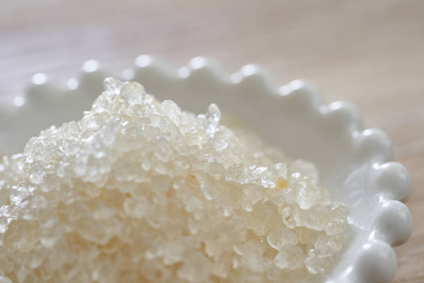 Close up of Israeli Dead Sea bath salts Close up of Israeli Dead Sea bath salts bath salt photos stock pictures, royalty-free photos & images