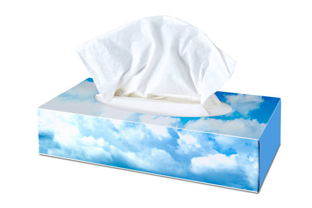 istock Blank tissue from  Cosmetic Tissues Box illustrated with Cloudy sky 1267307591