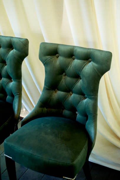 istock Two green chairs lined with green velvet.Gorgeous, palace style 1267314371