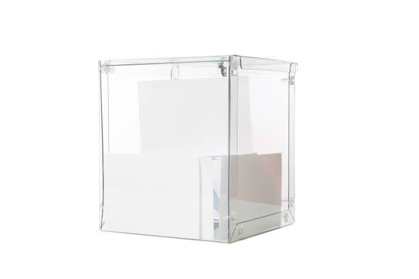 istock Voting box with bulletins isolated on white background 1267315736