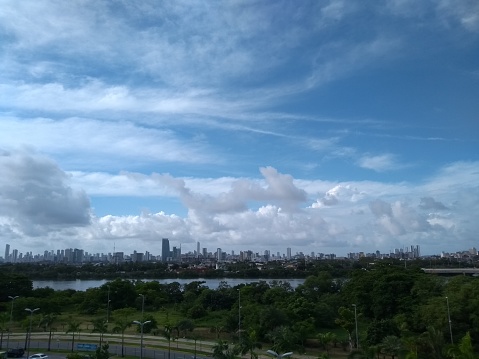 Vista de Recife, una ciudad brasileña, desde un edificio. Vista de Recife, ciudad brasileña, desde una construcción. Vista de Recife, una ciudad brasileña, desde un edificio. photo