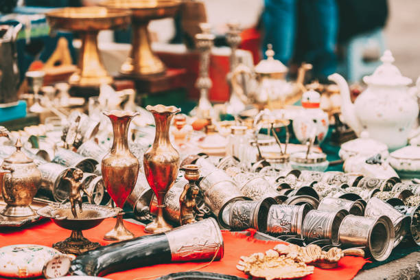 istock Various Container Displayed For Sale At Market Stall 1267317478
