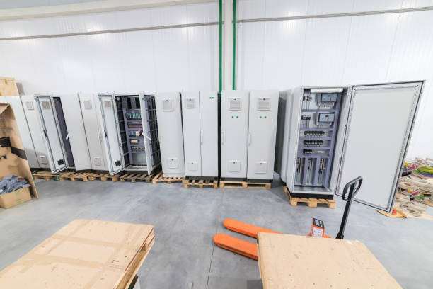 istock Industrial production of an electricity panel boards - opened boards 1267319232