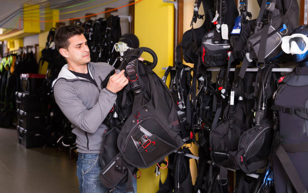 istock Glad man is satisfied of diving equipment 1267329310