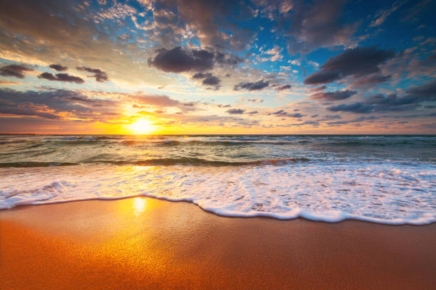 istock Beautiful cloudscape over the sea, sunrise shot 1267333241