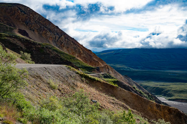 Rocks and hills along the Denali Park Road. Denali National Park and Preserve. Alaska. USA.